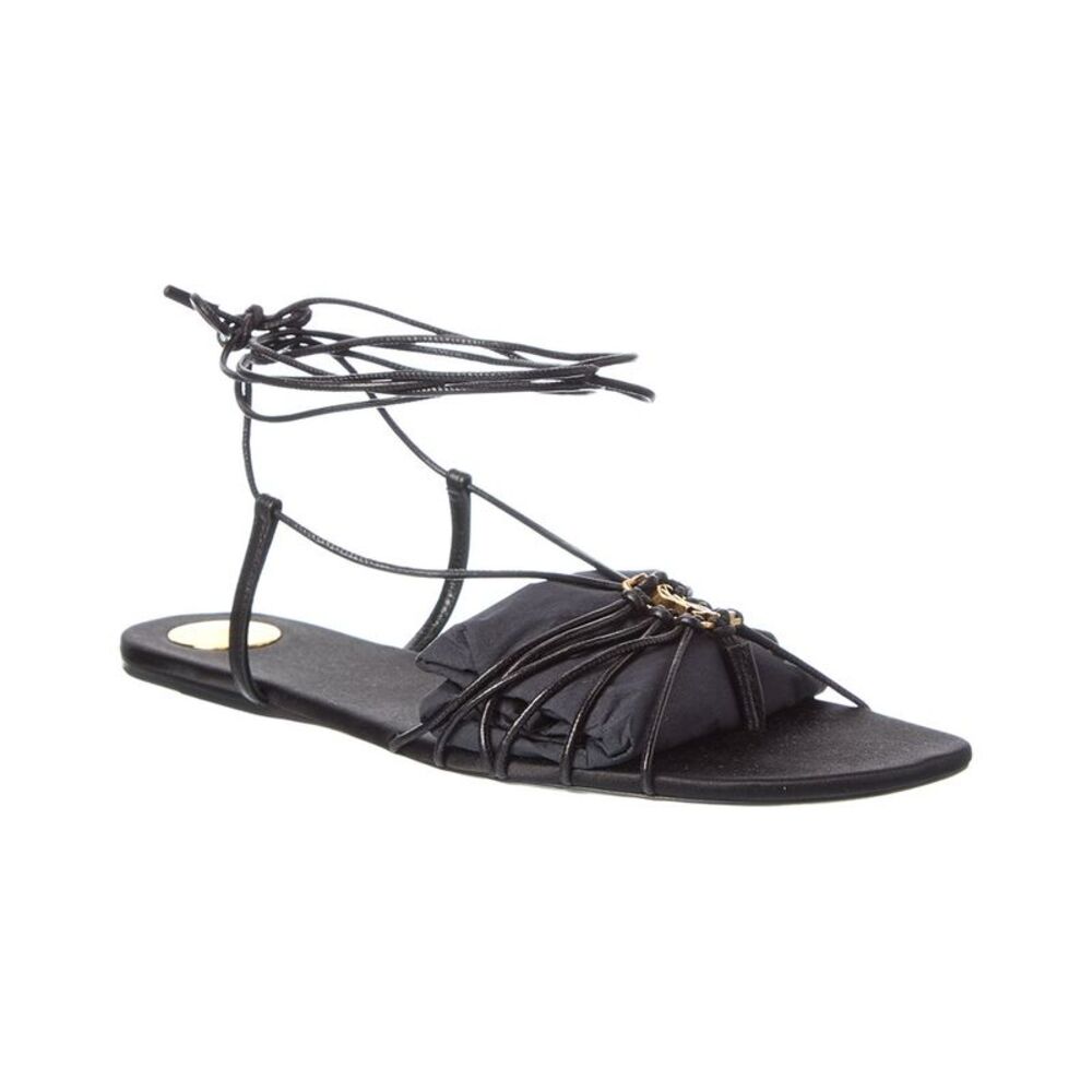 Saint Laurent Babylone Leather Sandal, Black - Picture 1 of 5